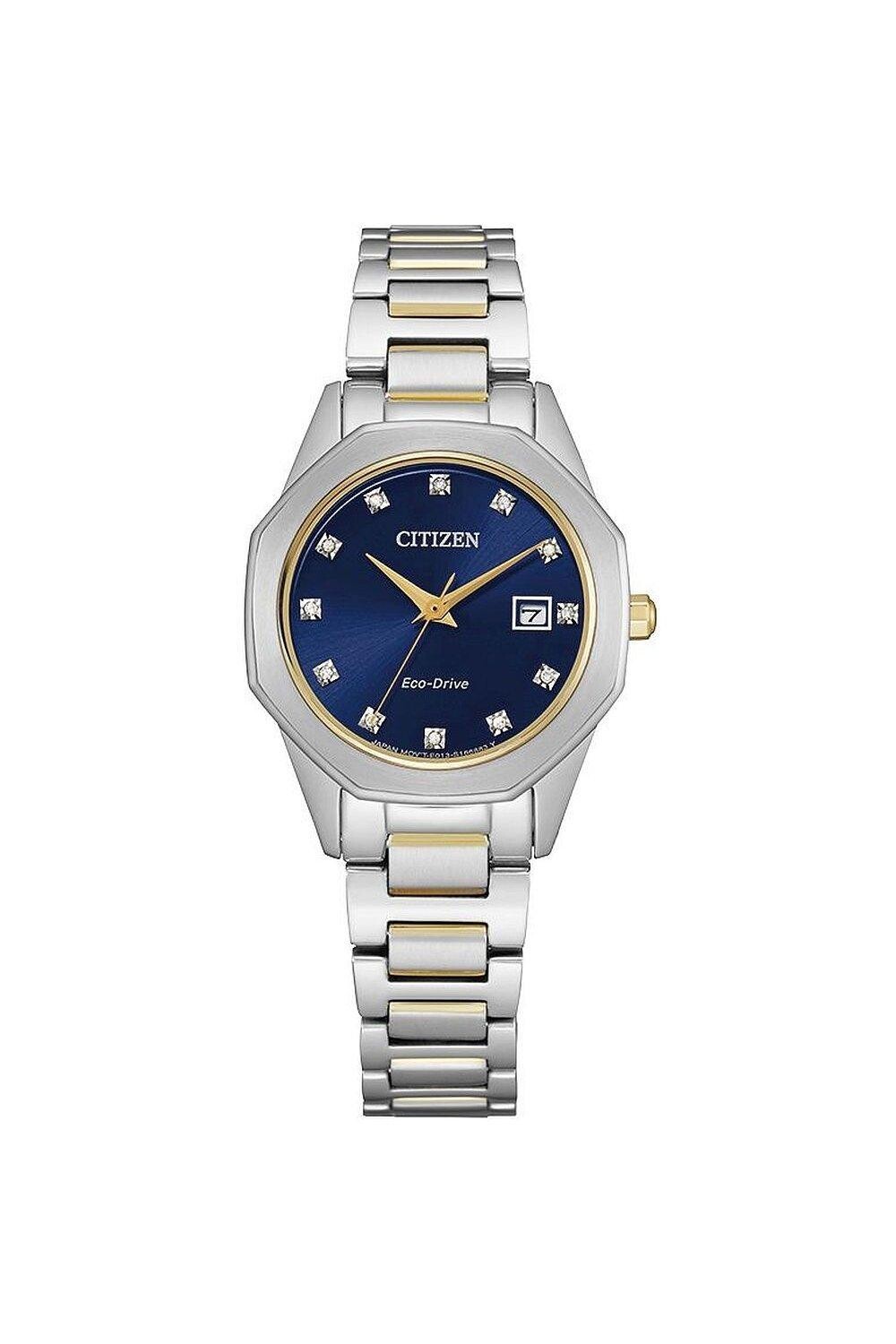 

Классические часы Silhouette Diamond из нержавеющей стали - Ew2584-53L Citizen, синий