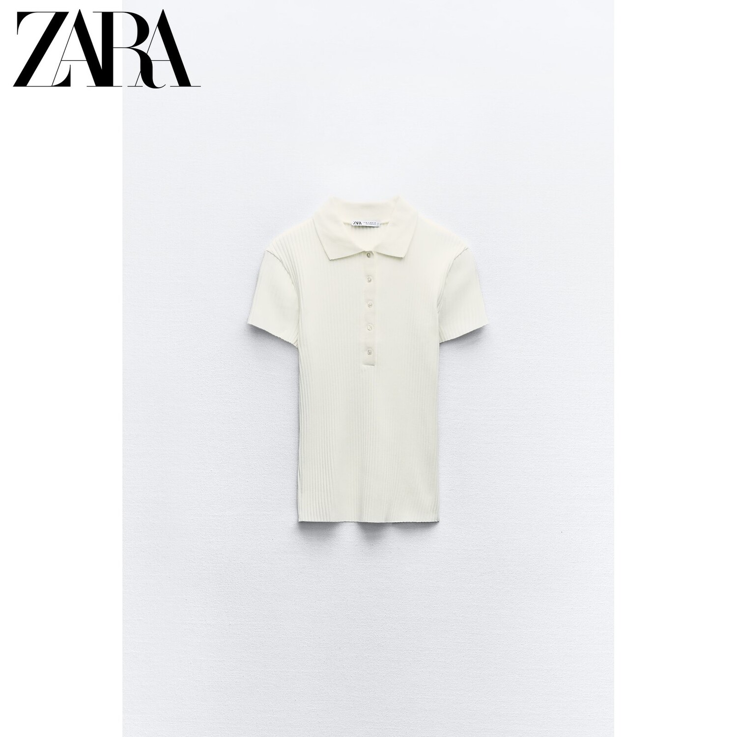 

Футболка женская Zara в рубчик, белый