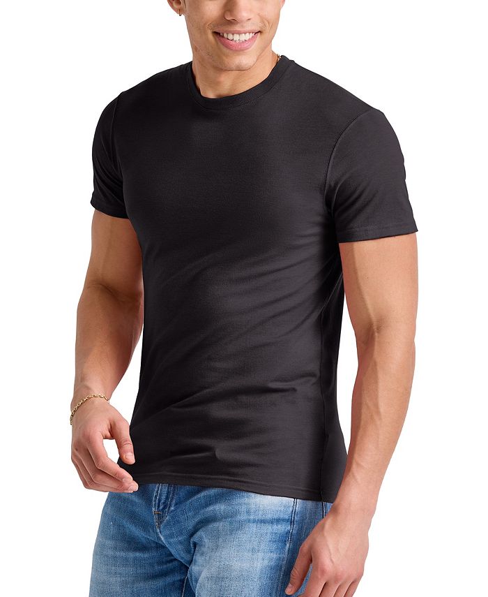 Мужская футболка Originals Tri-Blend с короткими рукавами Hanes, черный мужская футболка originals tri blend с короткими рукавами и карманами hanes черный