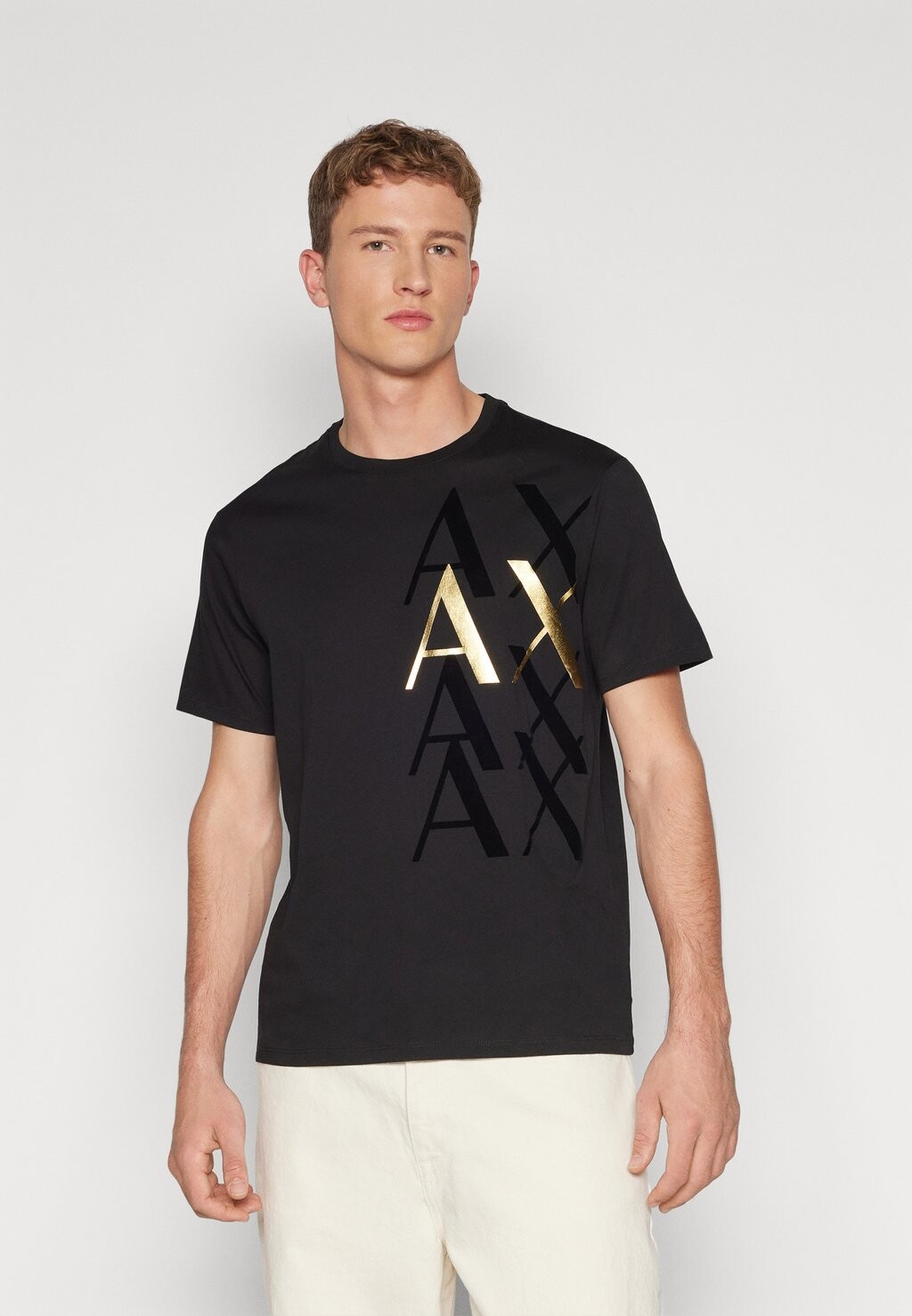 

Футболка с принтом Armani Exchange, черная, Черный