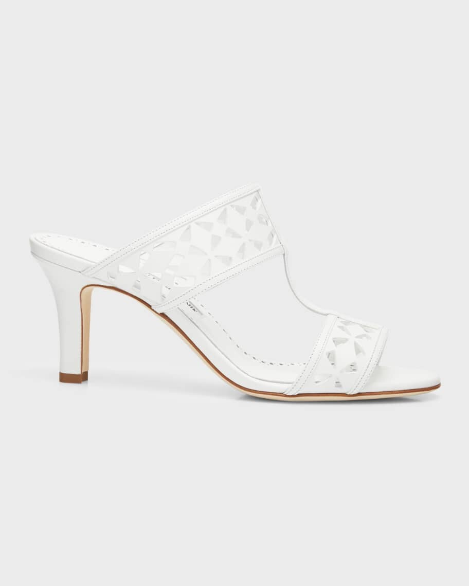 

Босоножки Sophocles с перфорацией на шлепанцах с двумя ремешками Manolo Blahnik