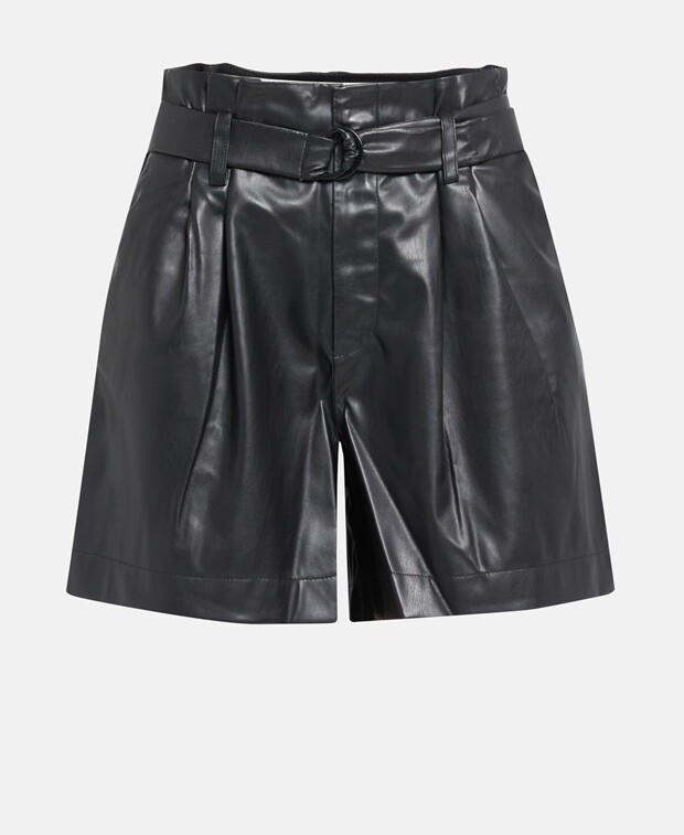 

Шорты из кожи DKNY, черный