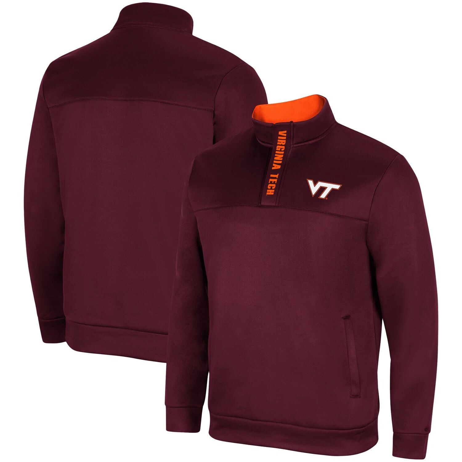 

Мужская темно-бордовая куртка Virginia Tech Hokies No Tomorrow на молнии четверть Colosseum