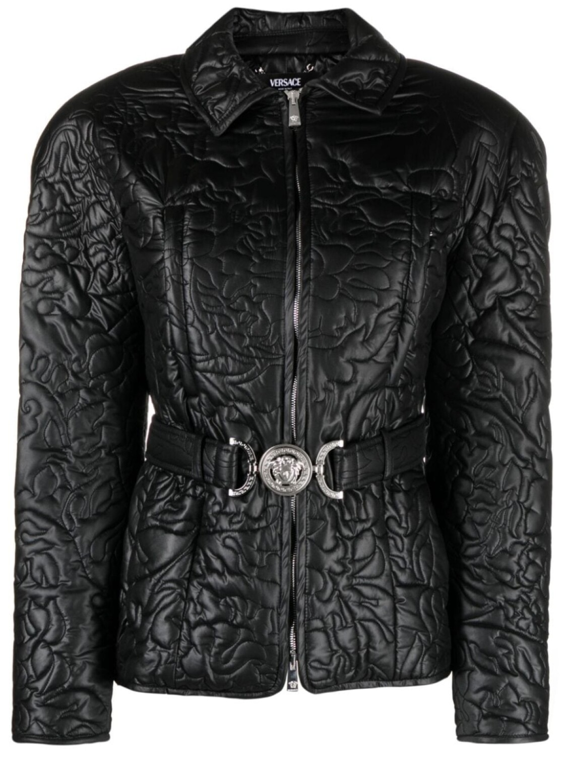 

Versace стеганый бомбер с узором Barocco, черный