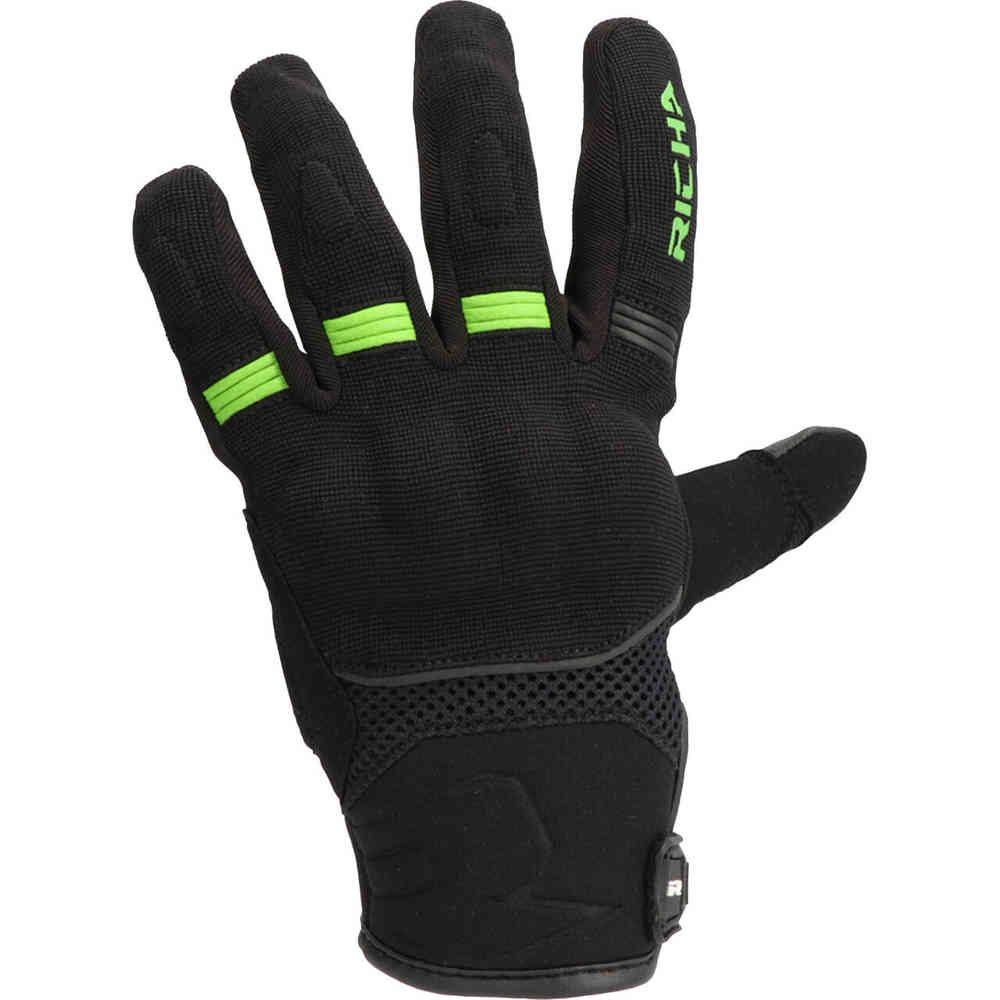 Мотоциклетные перчатки Richa, черный/зеленый мотоциклетные перчатки guantes нескользящие перчатки для защиты сенсорных экранов дышащие на весь палец для мужчин и женщин летние