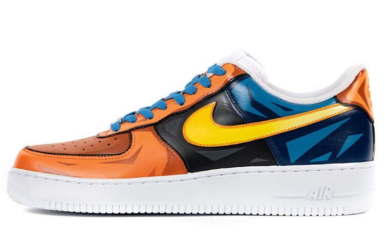 

Кроссовки для скейтбординга Air Force 1 мужские низкие синие/оранжевые Nike