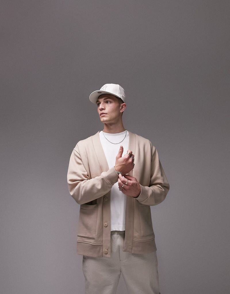 

Topman – кардиган оверсайз каменно-бежевого цвета