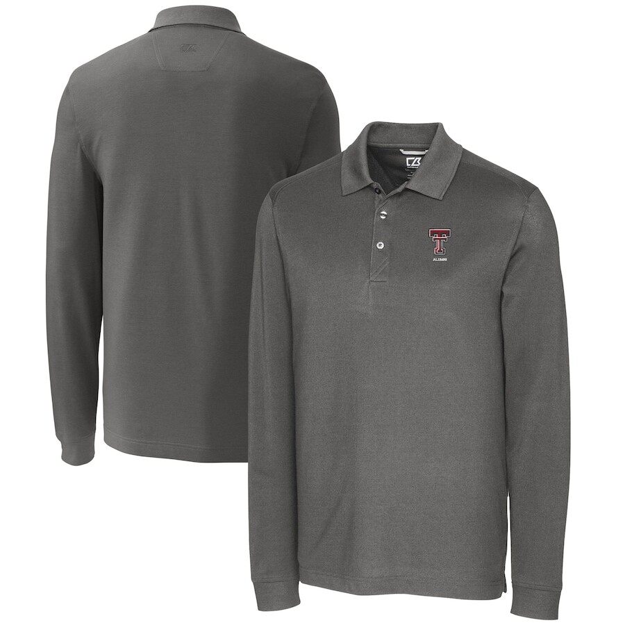 

Поло с длинным рукавом Cutter & Buck Texas Tech Red Raiders, серый