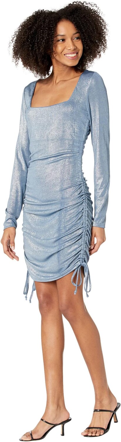 

Платье BCBGeneration Knit Square Neck Drawstring Dress U1UX5D26, цвет Silver/Blue