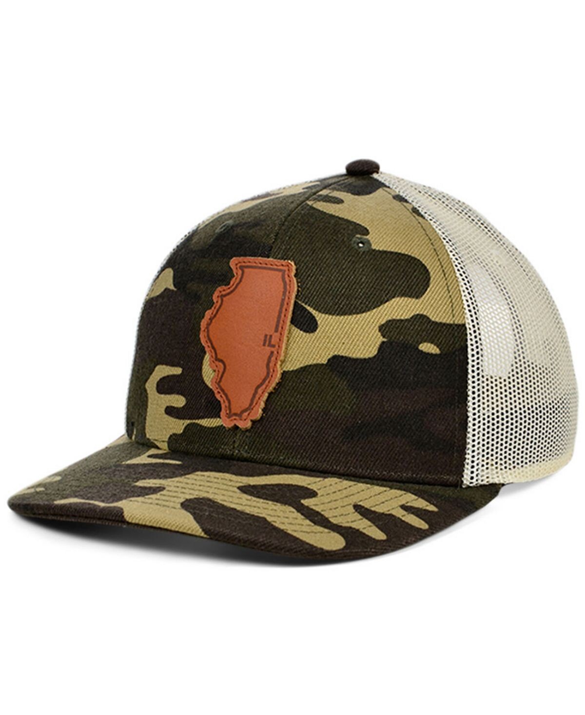 

Кепка Local Crowns Illinois Woodland Leather State Patch Curved Trucker Cap Lids
