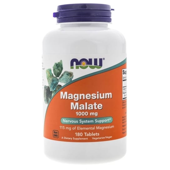 Биологически активная добавка Малат магния Now Foods, 1000 мг, 180 таблеток swanson малат магния 1000 мг 60 таблеток