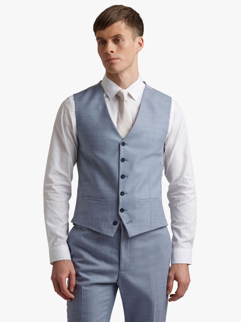 

Костюмный жилет узкого кроя Ted Baker, бледно-синий