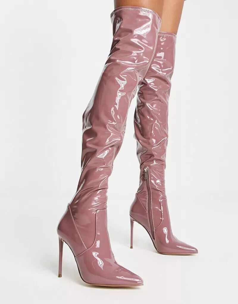 

Steve Madden Розовые лакированные ботфорты Vava