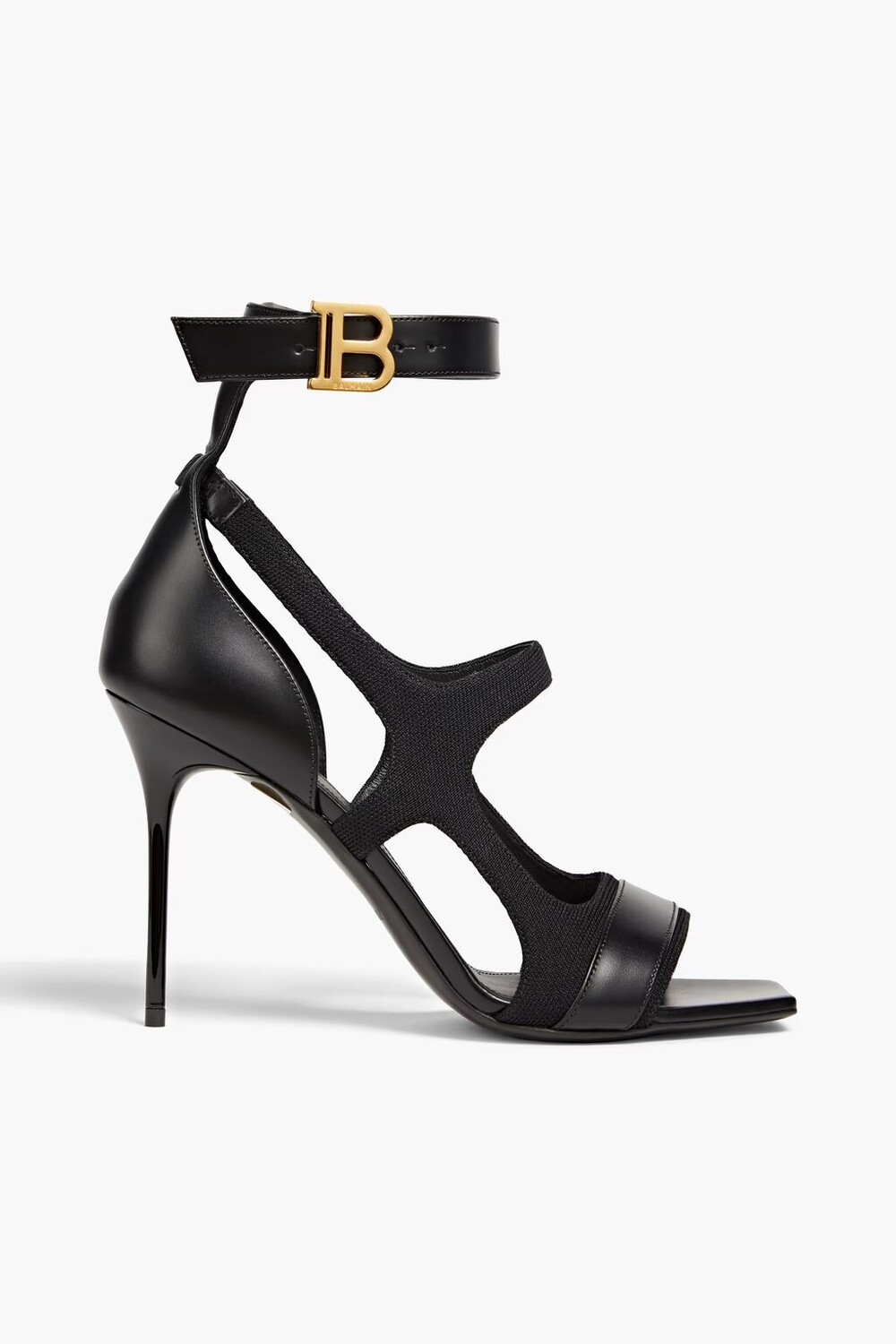 

Сандалии из кожи и сетки Balmain, черный
