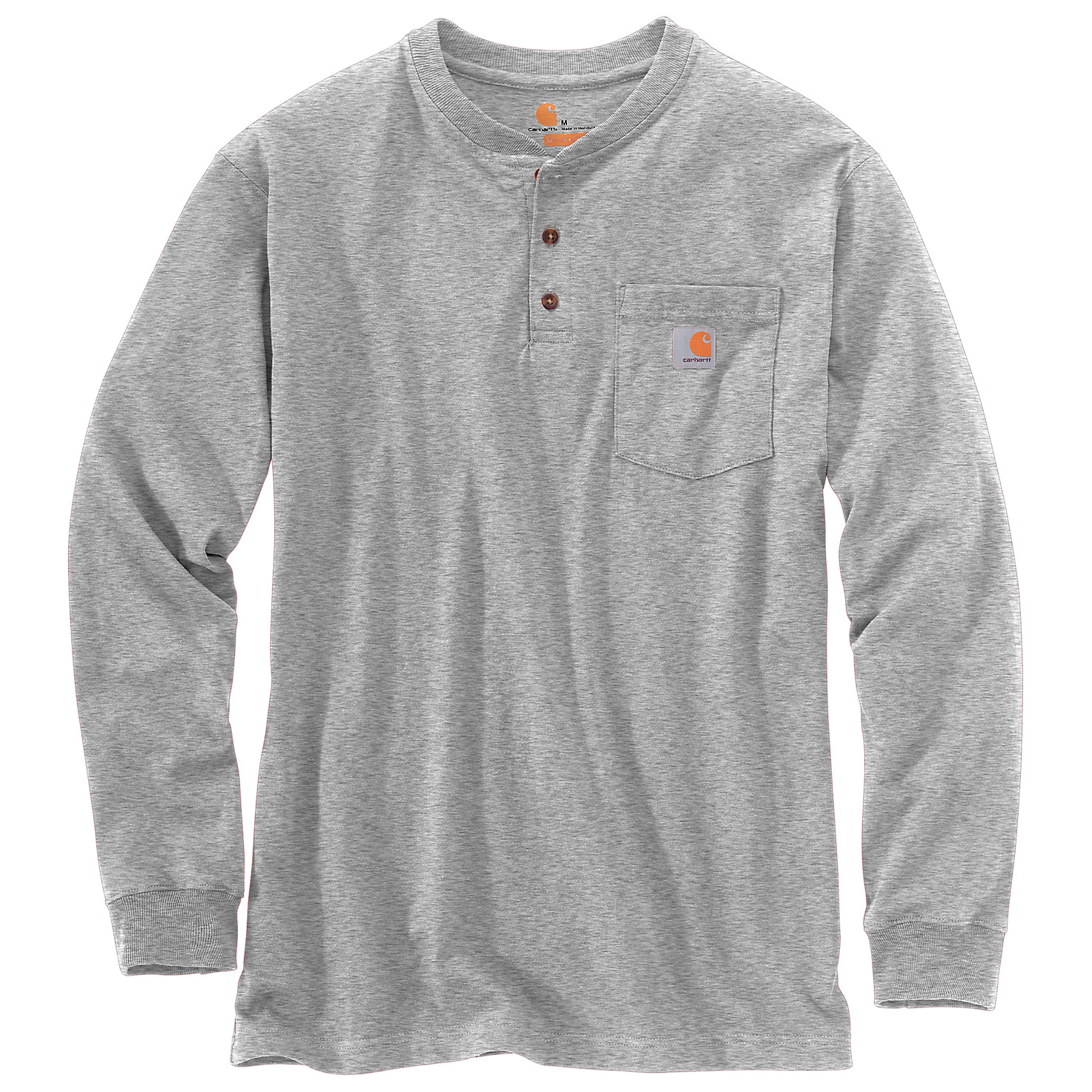 Лонгслив Carhartt Workwear Pocket Henley L/S, цвет Heather Grey футболка с фирменным логотипом s s carhartt цвет marmalade heather