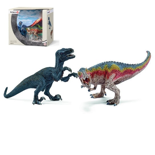 Фигурки Schleich, T-Rex и Velociraptor, набор stone rex catching the velociraptor