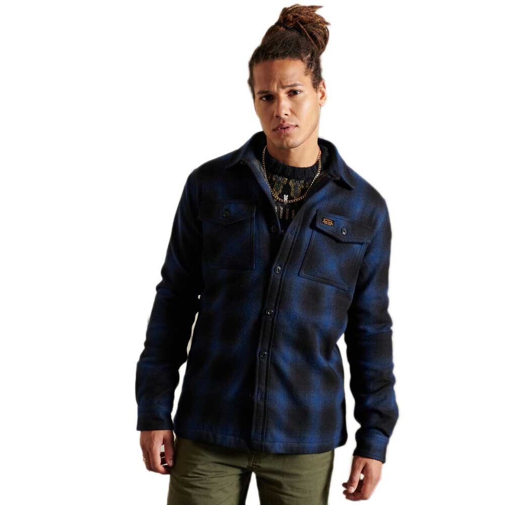 

Рубашка с длинным рукавом Superdry Wool Miller, синий