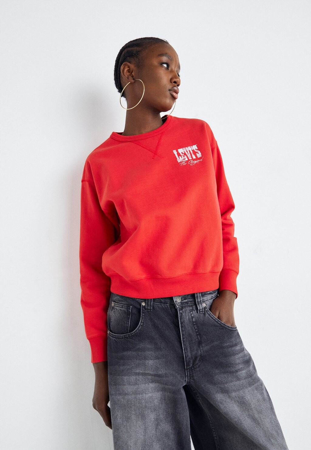 

Толстовка Levi's GRAPHIC SIGNATURE CREW, красный