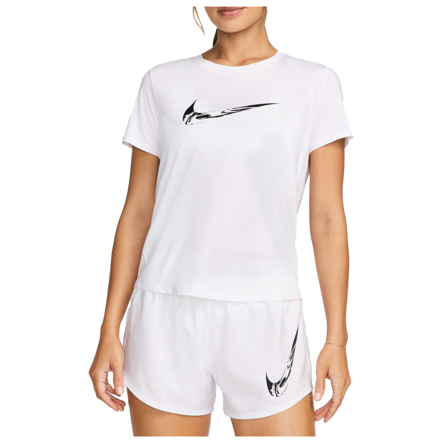 

Футболка для бега Nike One Swoosh Dri-Fit Shirt, цвет White/Black