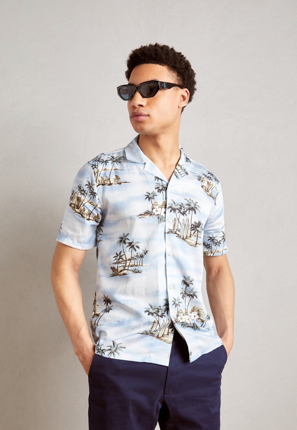 

Рубашка Resort Collar Lindbergh, светло-голубая