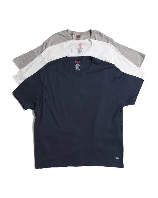 

3 пары футболок с круглым вырезом Levis, белый/темно-синий