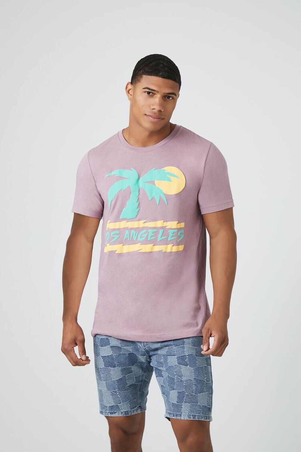 

Футболка с рисунком Лос-Анджелеса Forever 21, розовый