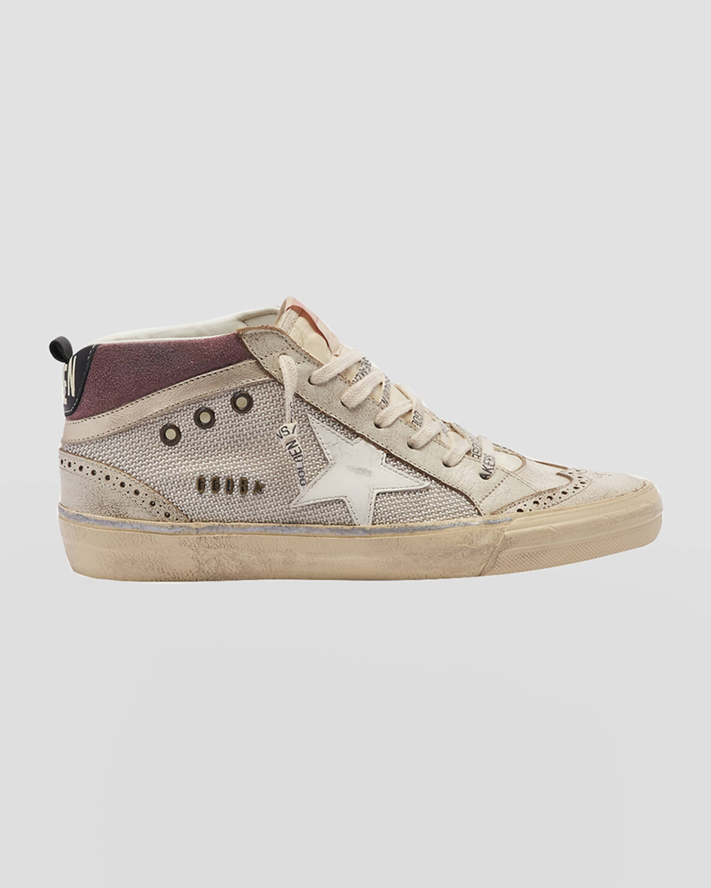 

Кроссовки Mid Star из сетчатой ​​замши с кончиками крыльев Golden Goose, цвет Silver Violet White White Ecru Platinum