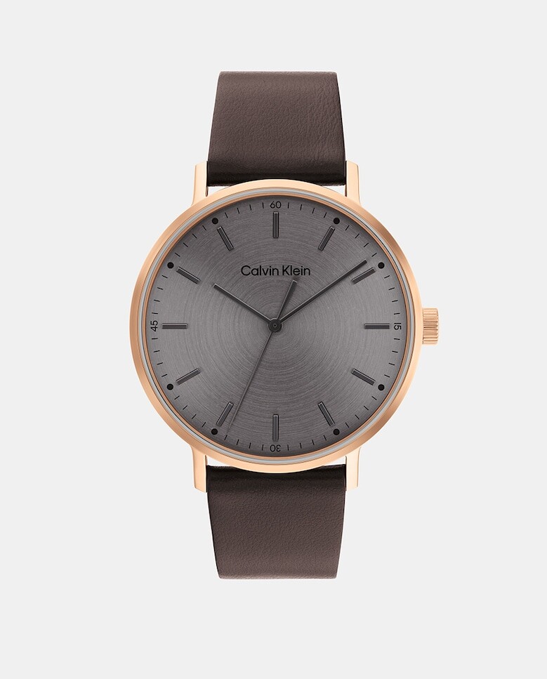 

Современные 25200051 коричневые кожаные мужские часы Calvin Klein, коричневый