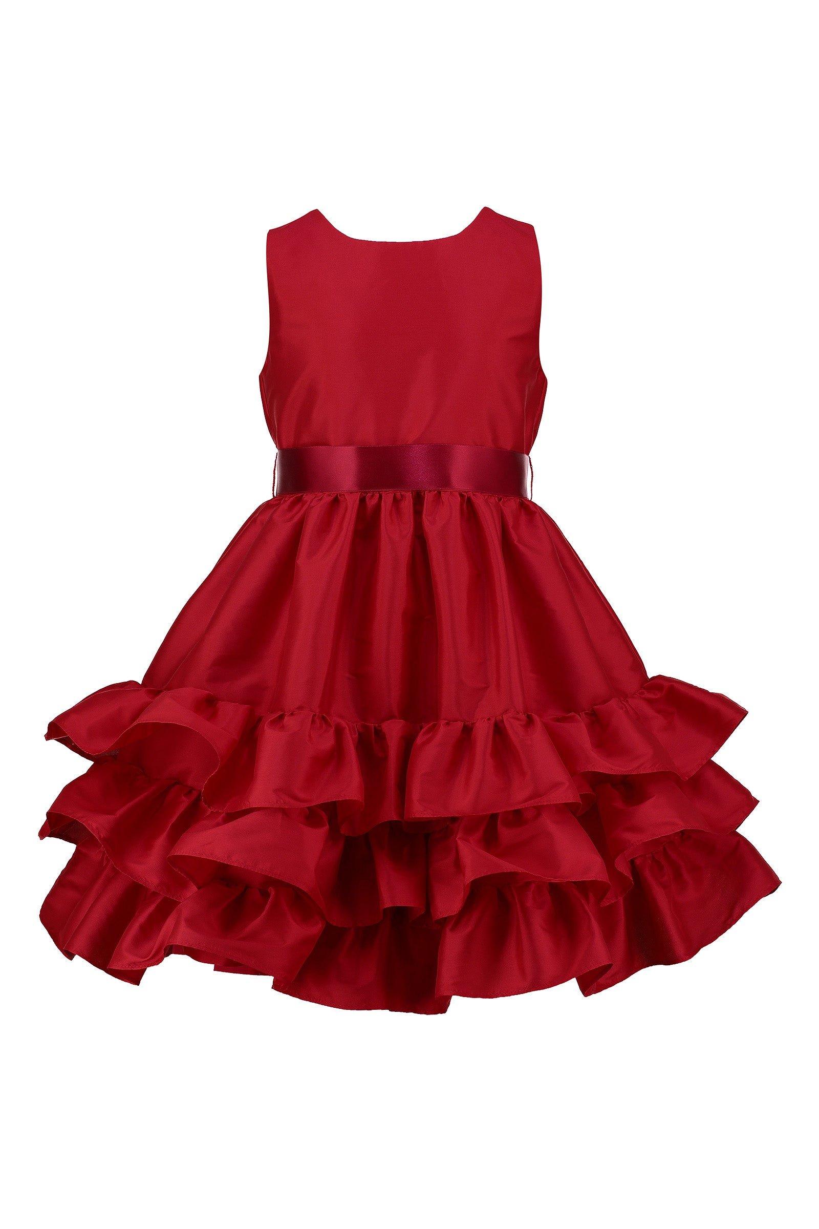 Атласное вечернее платье Arabella с оборками HOLLY HASTIE, красный роскошное розовое платье с оборками для девочек подростков платье с цветами для малышей модные платья для показа дня рождения свадьбы ве