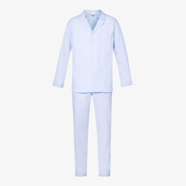 цена Пижамный комплект свободного кроя из хлопка с длинными рукавами Zimmerli, синий