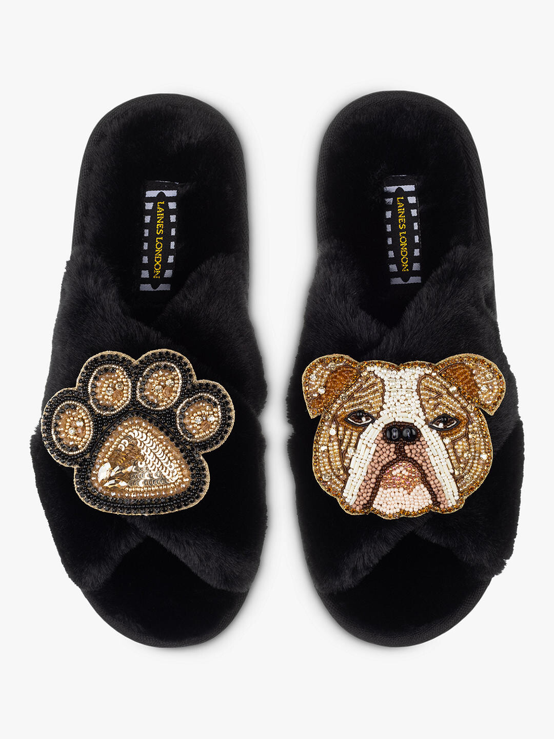 

Laines London Тапочки Beefy Paw из искусственного меха, черные