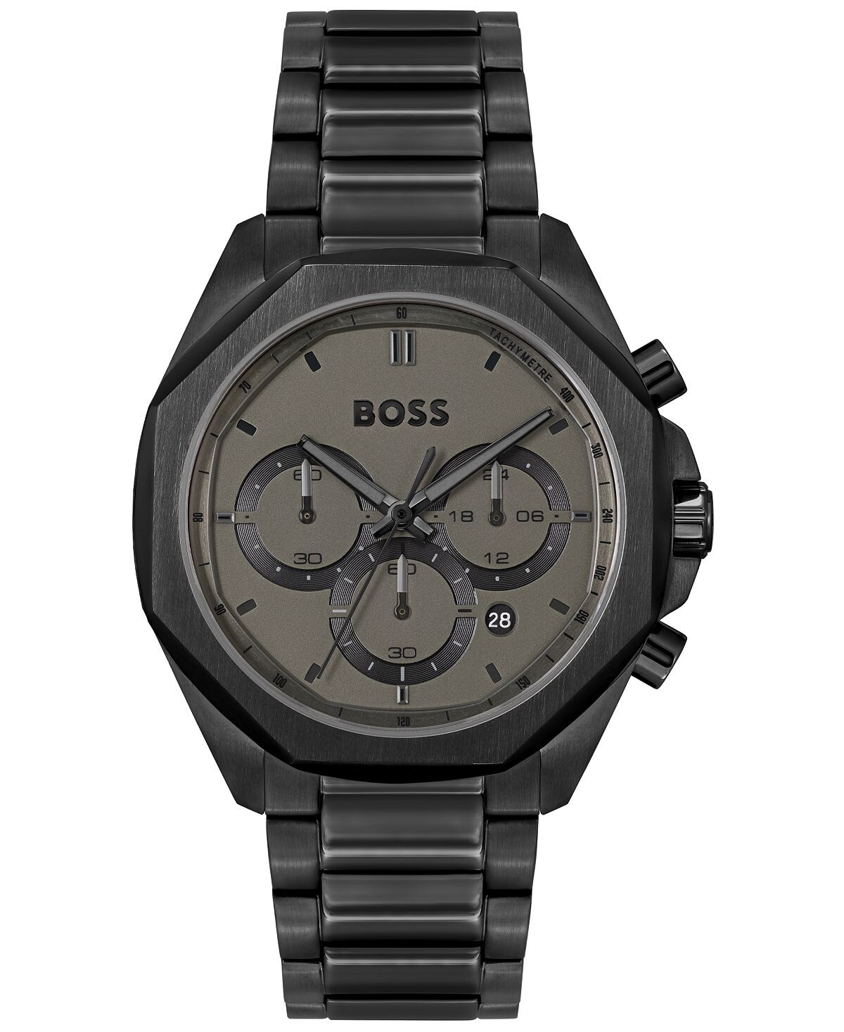 

Мужские часы Cloud Quartz Chronograph с ионным покрытием, черные стальные часы, 43 мм BOSS