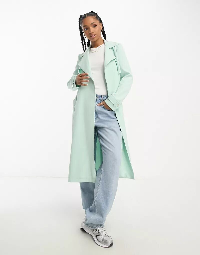 

Зеленое струящееся пальто Miss Selfridge