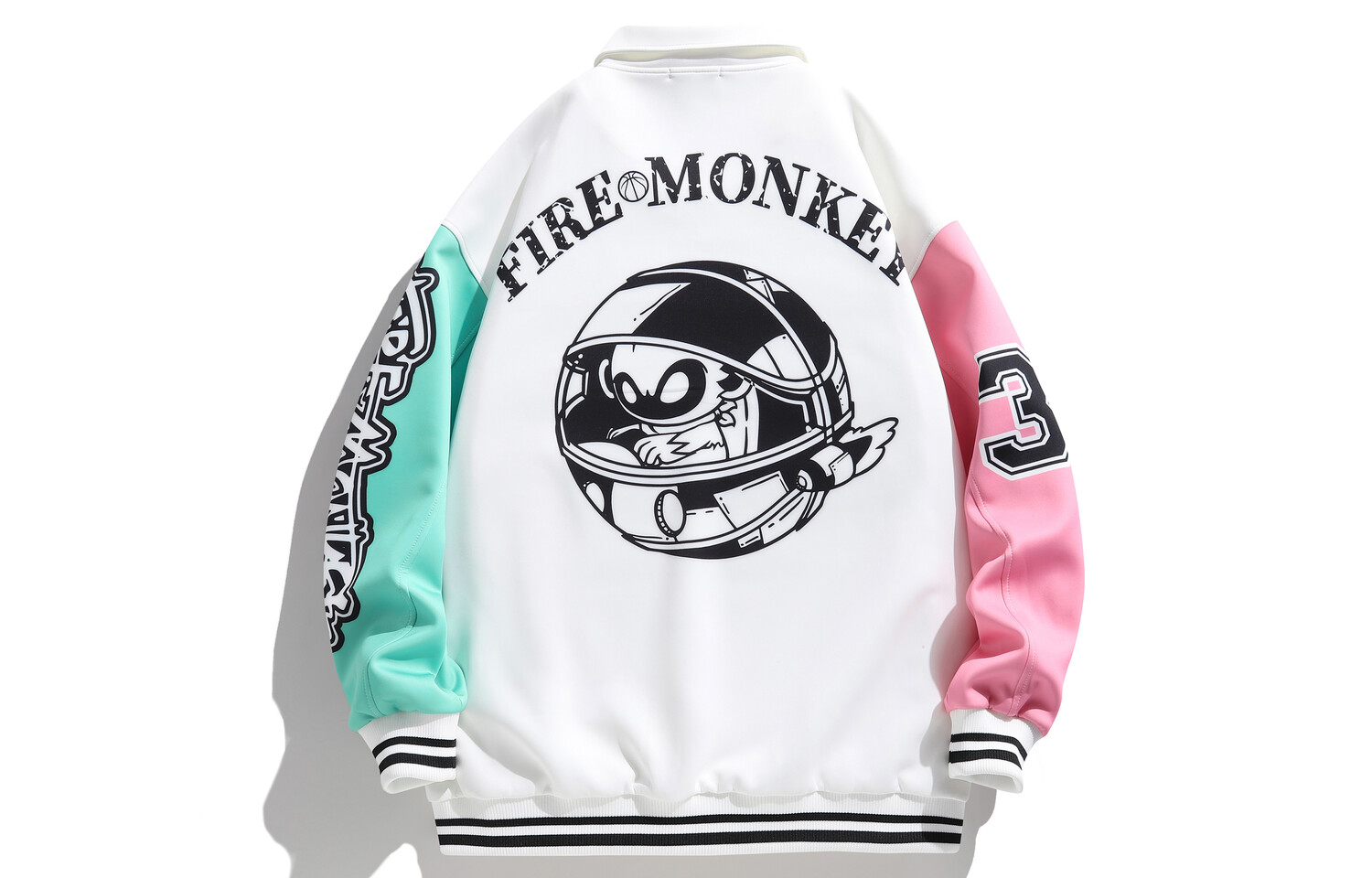 

Fire Monkey Бейсбольная куртка унисекс FireMonkey, Черный (утолщение стежки)