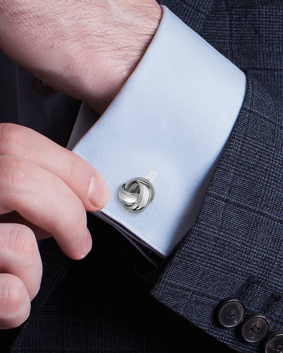 

Мужские запонки с плетеным узлом из стерлингового серебра Cufflinks Inc.