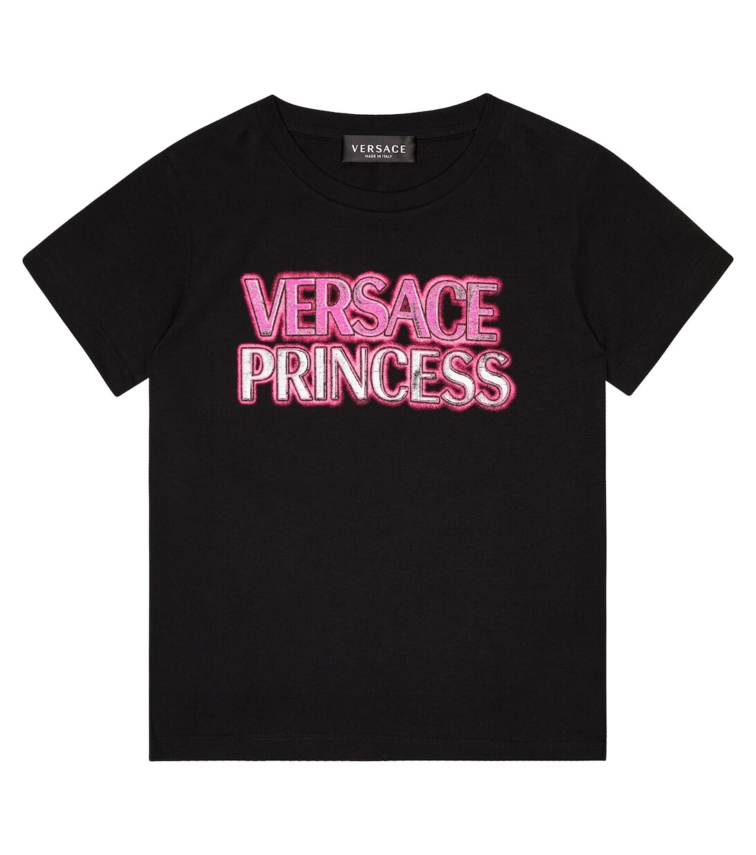 

Хлопковая футболка с логотипом Versace, черный