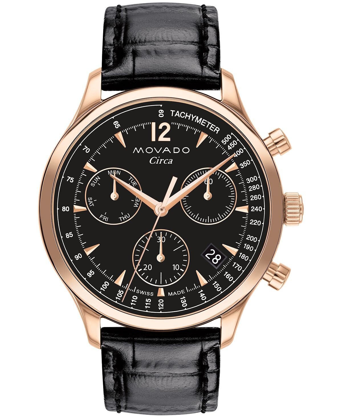 

Мужские часы Heritage с черным ремешком из натуральной кожи, 43 мм Movado