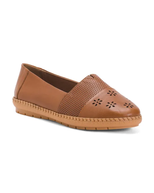 

Кожаные рубиновые лоферы с перфорацией Trotters, цвет Luggage/Tan