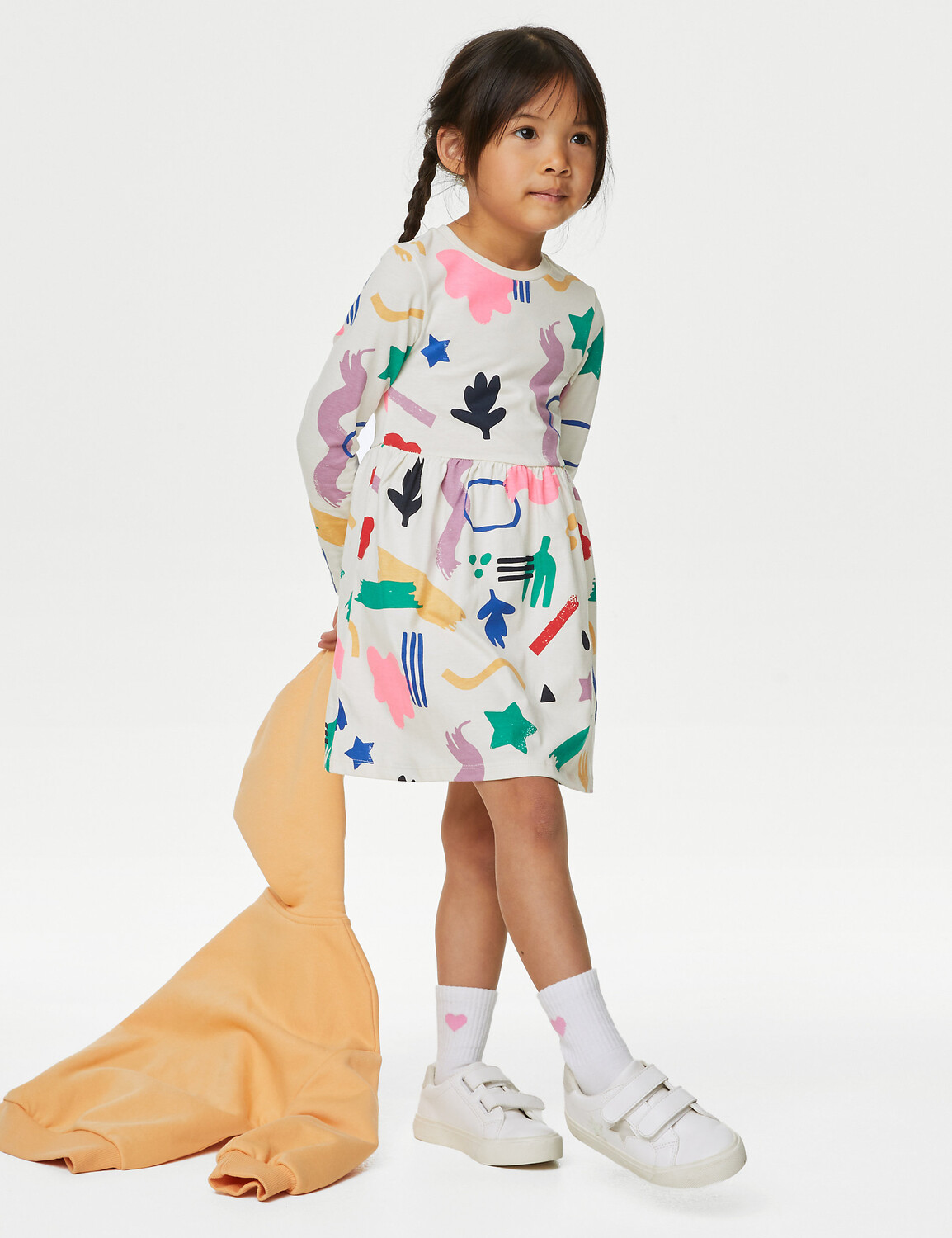 

Платье из чистого хлопка с абстрактным принтом (2–8 лет) Marks & Spencer, мульти