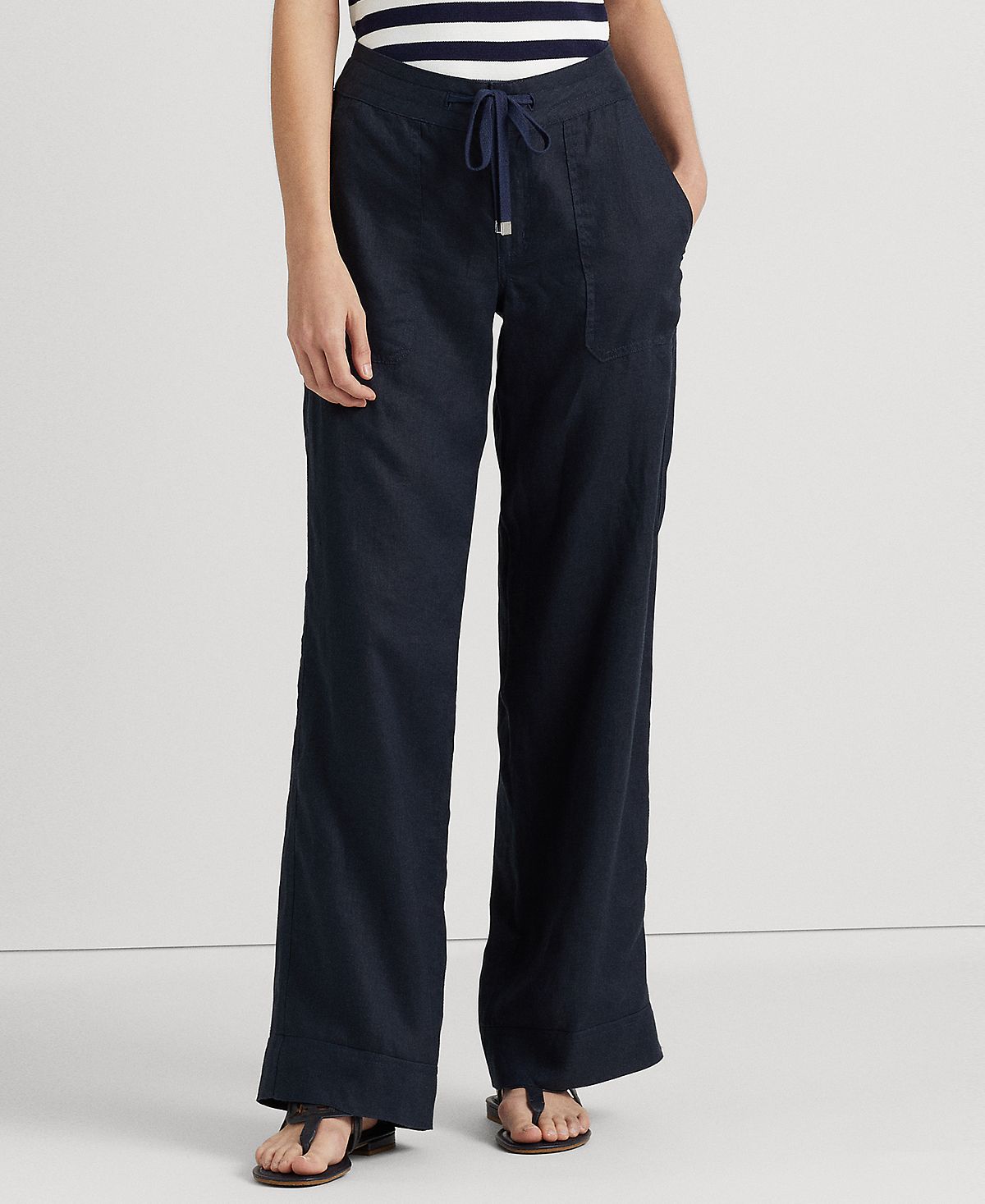 Широкие льняные брюки Lauren Ralph Lauren
