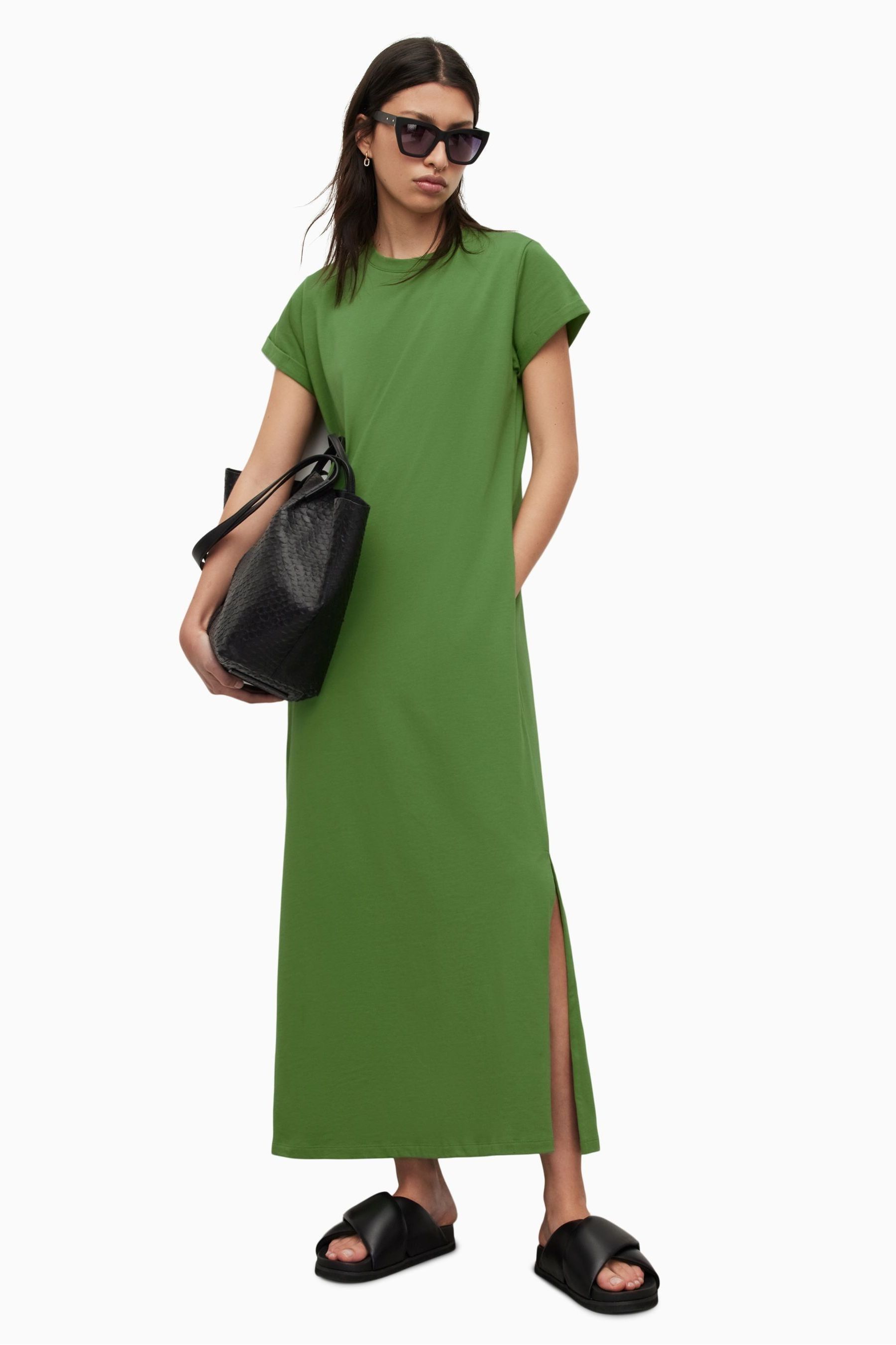 Зеленое платье макси AllSaints Anna All Saints, зеленый