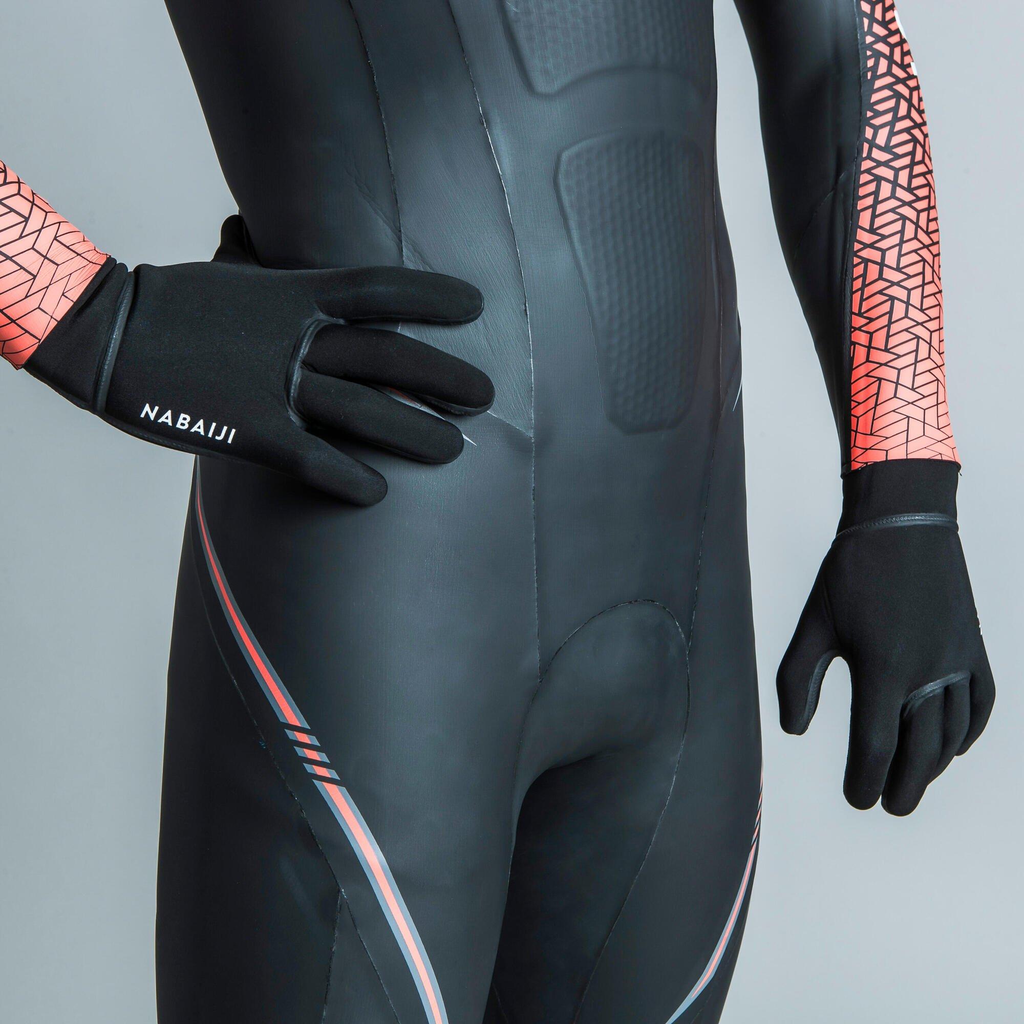 Неопреновые перчатки для плавания Decathlon Nabaiji, черный перчатки для дайвинга 3 мм неопреновые нескользящие перчатки для дайвинга теплые перчатки для плавания перчатки для подводной охоты серф