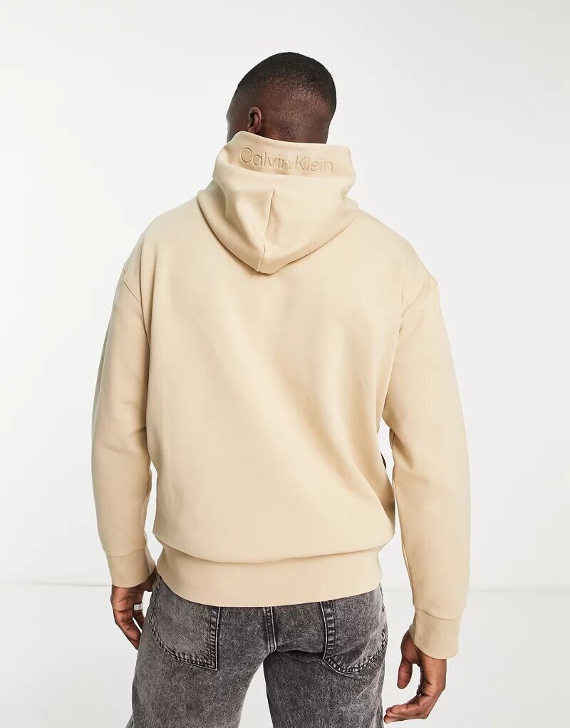 

Светло-коричневая худи на молнии Calvin Klein