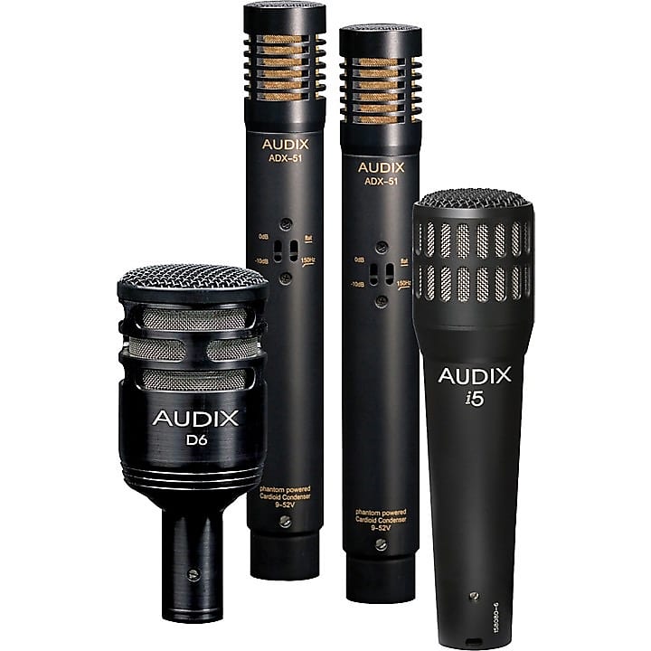 Комплект микрофонов Audix DP-QUAD 4-Piece Drum Mic Pack audix dp quad комплект из 4 микрофонов для ударных инструментов i5 d6 2 x adx51 кейс