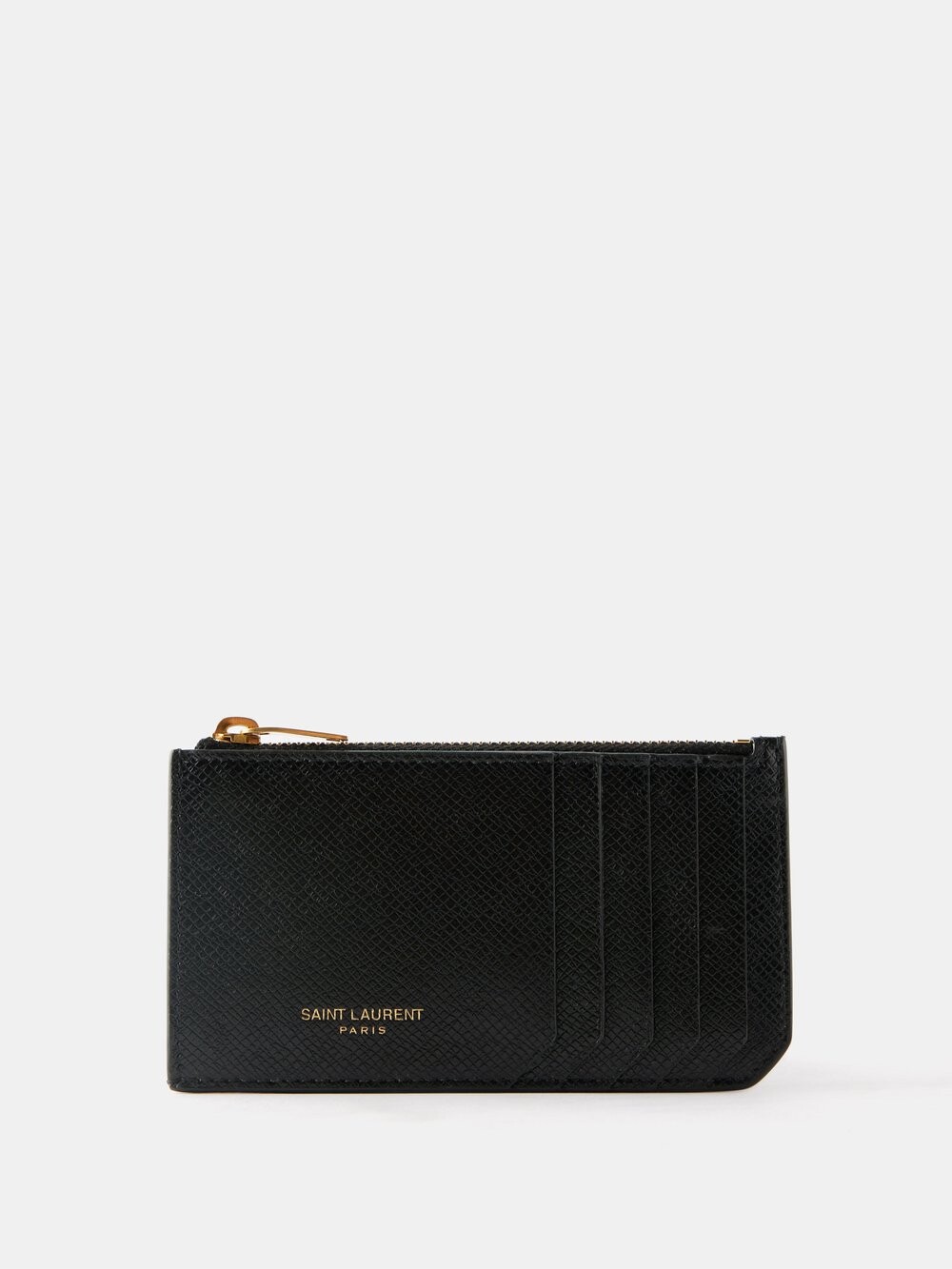 

Кожаный кошелек на молнии Saint Laurent, черный