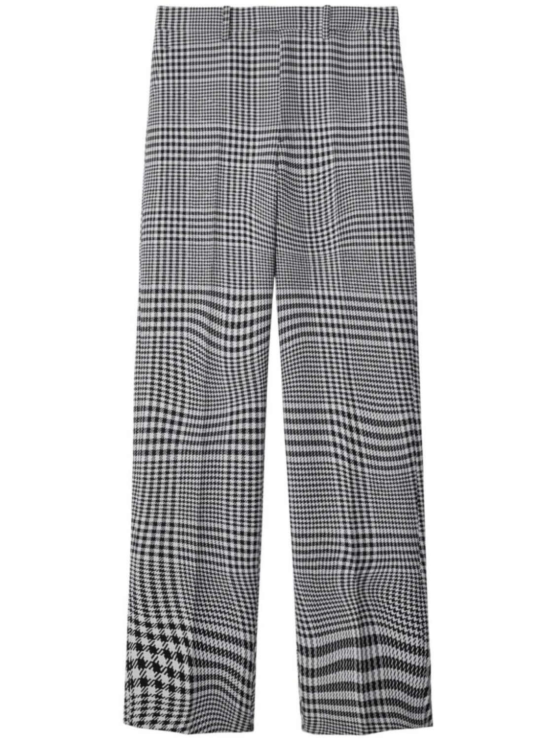

Брюки в ломаную клетку из смесовой шерсти Burberry, черный