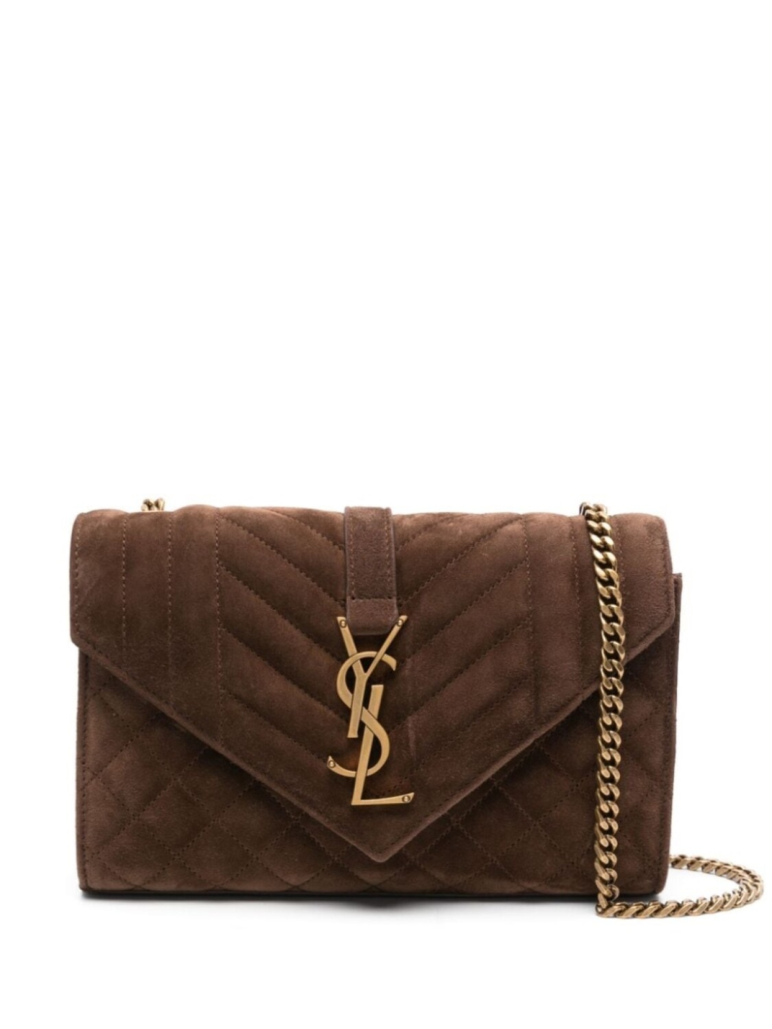 

Saint Laurent стеганая сумка на плечо Envelope, коричневый