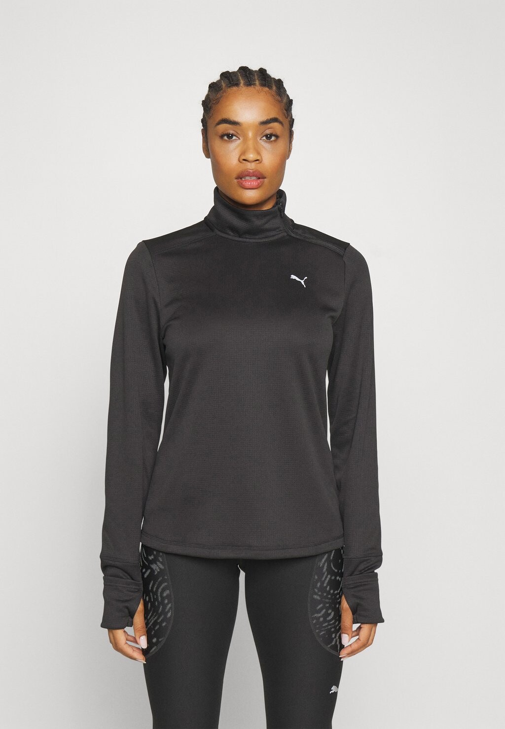 

Футболка с длинным рукавом RUN MICRO ZIP Puma, черная, Черный