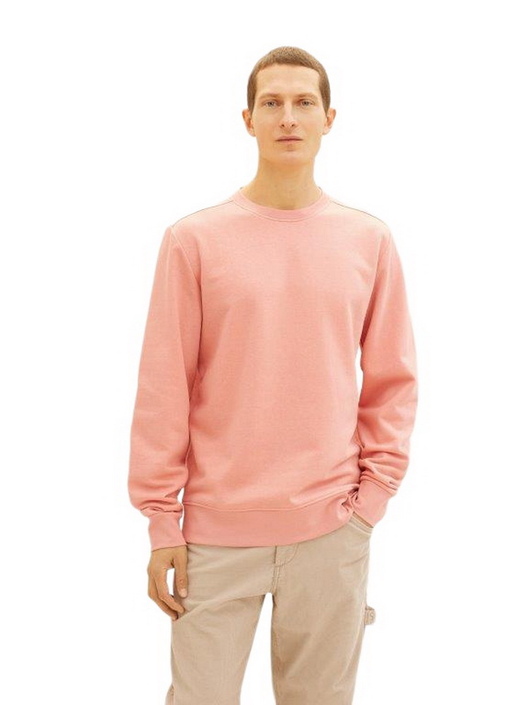 Пуловер Tom Tailor PRINTED CREWNECK, розовый