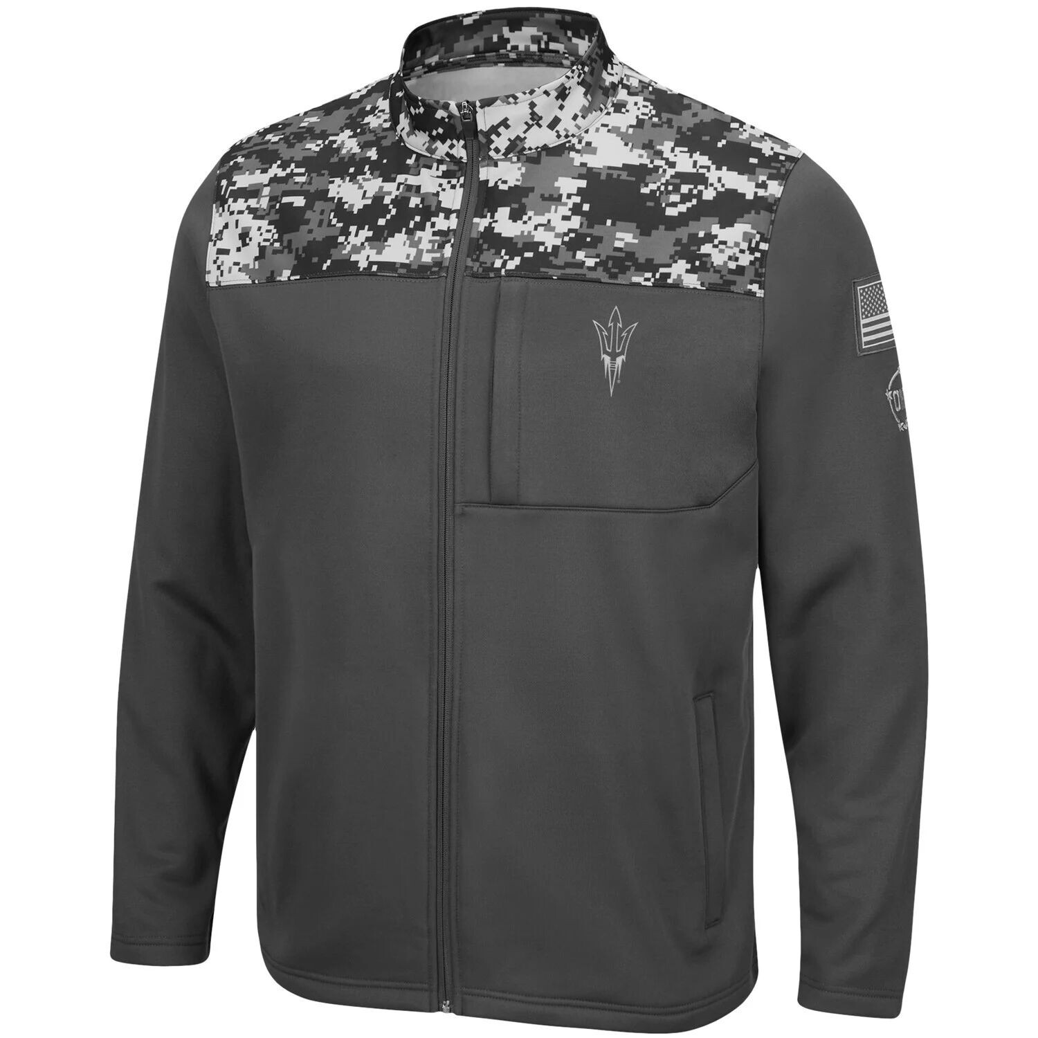 

Мужская темно-серая куртка Arizona State Sun Devils OHT Military Appreciation Digi Camo с молнией во всю длину Colosseum